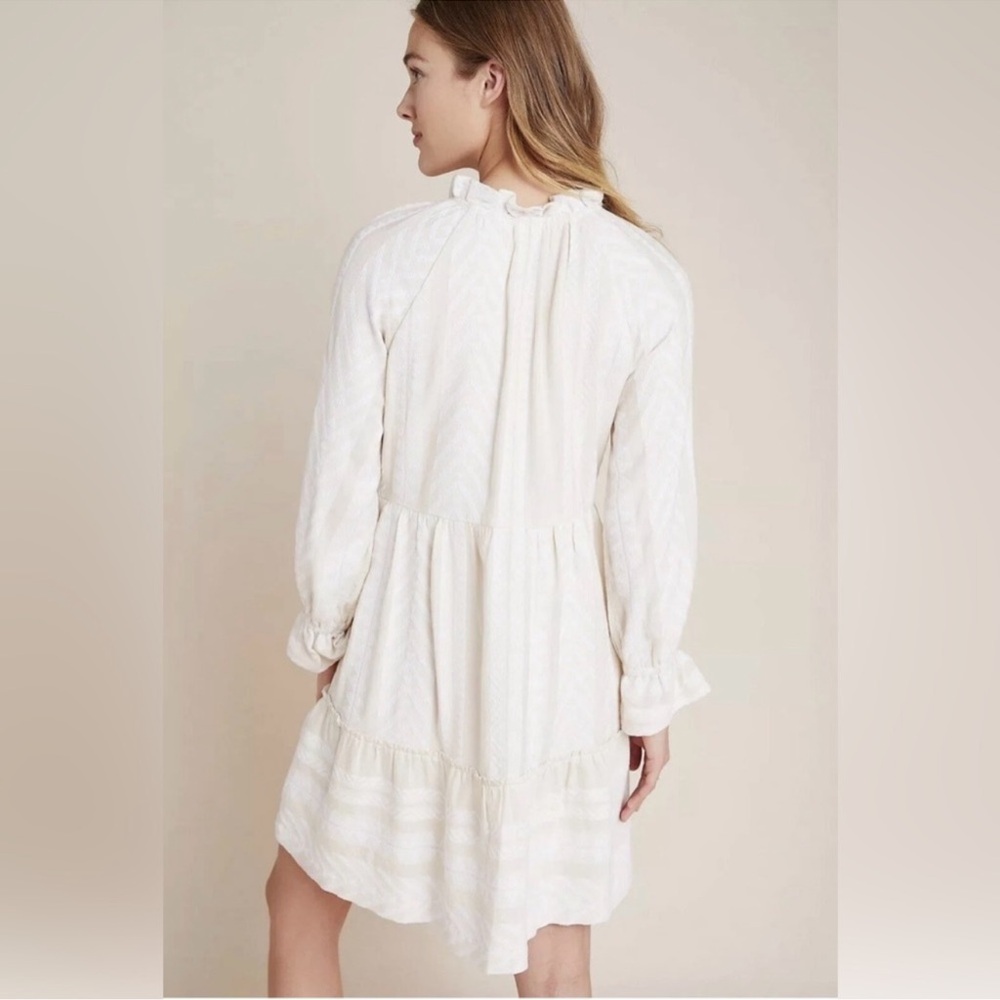 Anthropologie Maeve Dominique Tunic Dress Creme White size Medium Petite - Picture 2 of 11